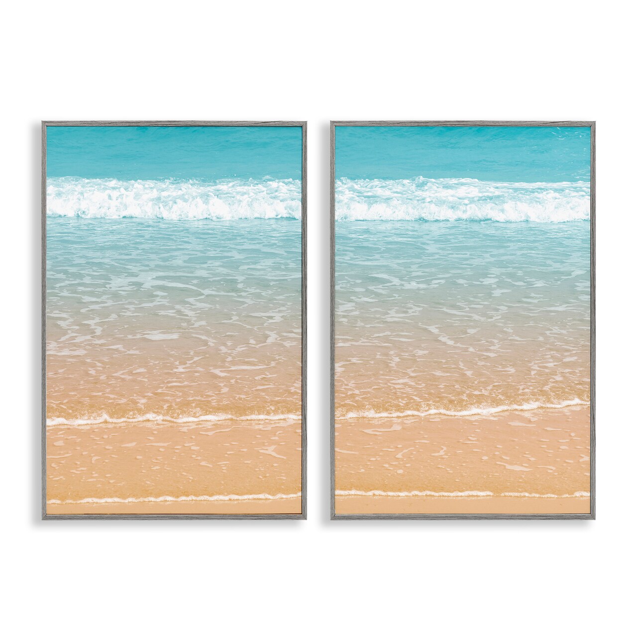 Stupell Industries Vivid Calming Beach Views 2 pc Framed Giclee Wall Art Set Design by Nataly White